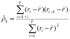 Formula for AutoCorelation of a sample