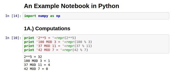 A Simple Notebook Example