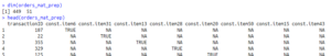 Example results from matrix transformation before making into a transaction object